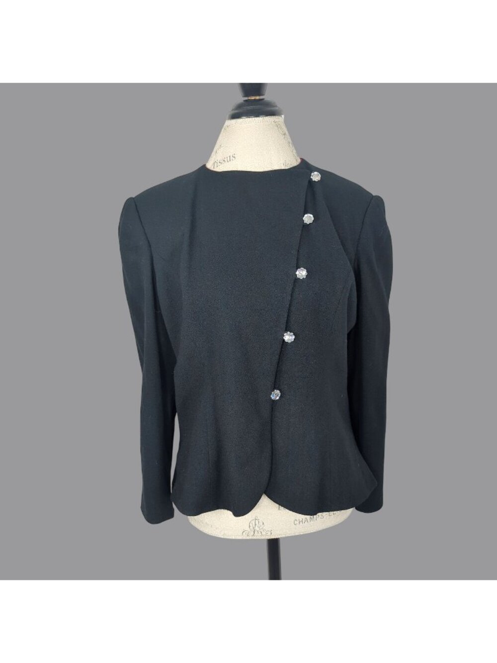 Vintage 80s David Hayes Jacket Medium Formal Black